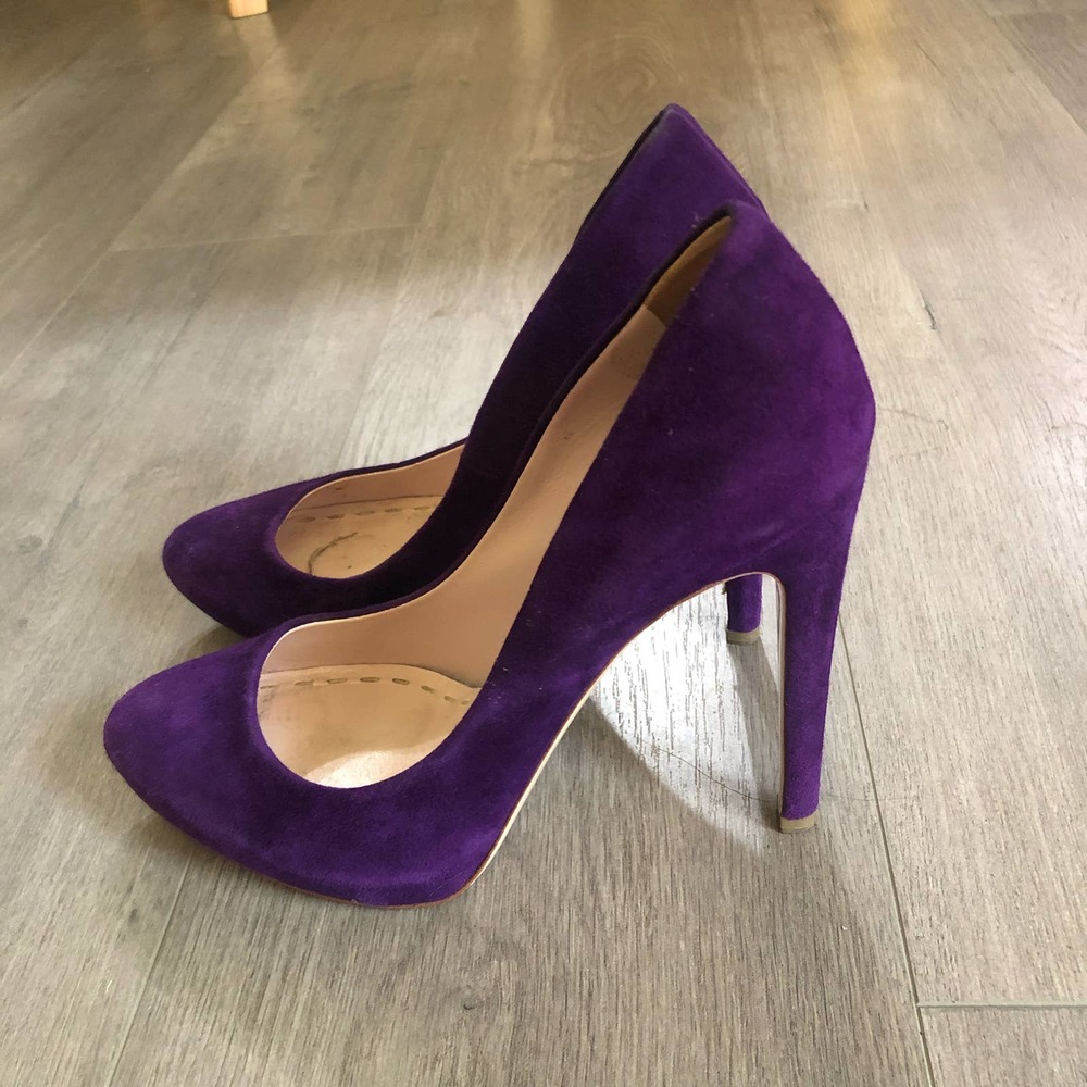 Miu Miu Purple Suede Pointed-Toe Stiletto Pumps